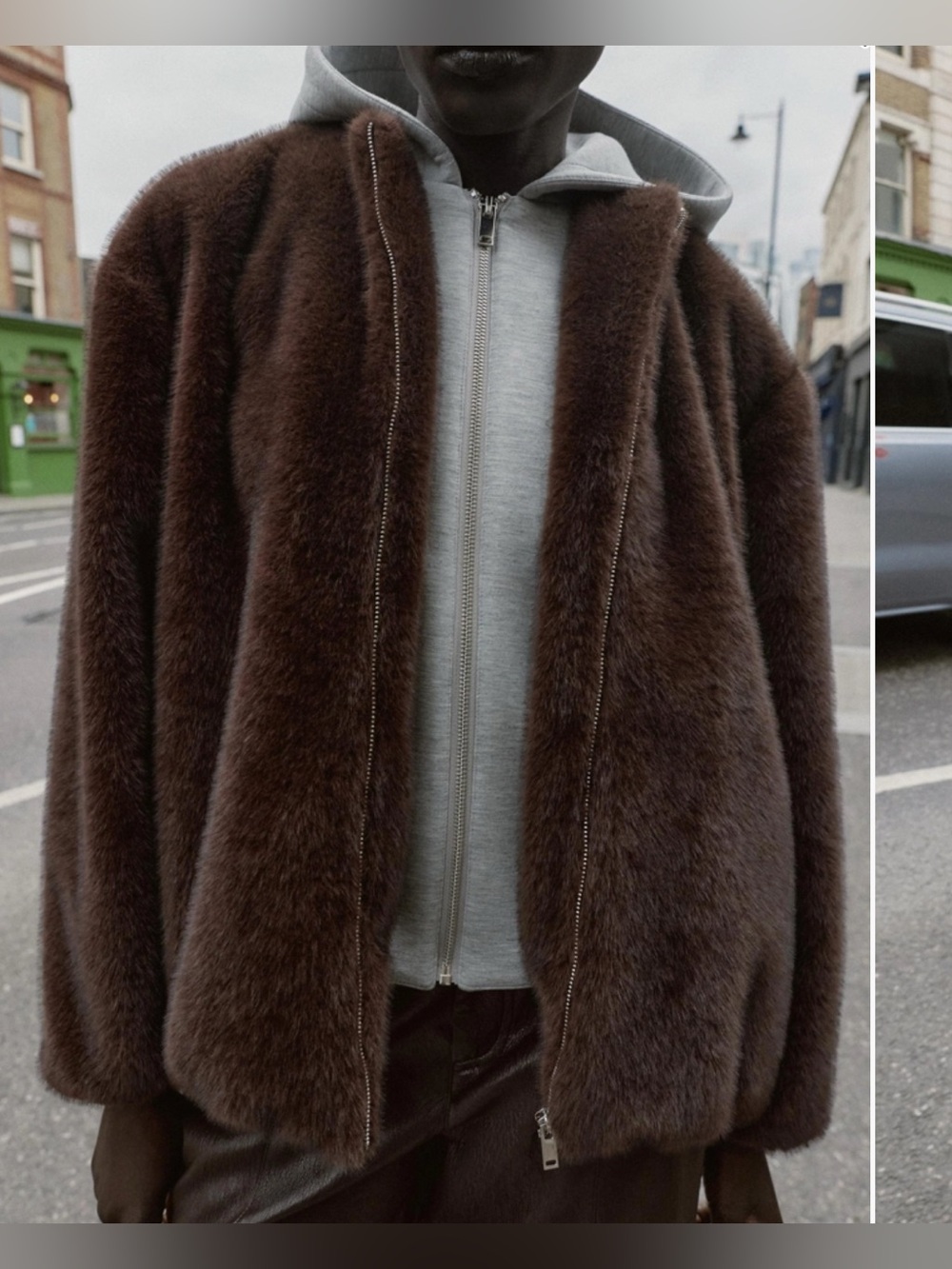 Zara fur bomber jacket - Picture 3 of 5
